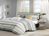 6 Piece Printed Quilt Set with Throw Pillows Yellow Full/Queen B03597635