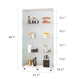 ZNTS Two-door Glass Display Cabinet 4 Shelves with Door, Floor Standing Curio Bookshelf for Living Room 95962765