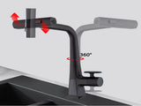 Matte Black Waterfall Kitchen Faucet with Temperature Display, Single Handle Kitchen Faucet with W1217P146517