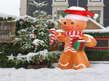 8ft 15W 5 LED Lights Gingerbread Man Holding Gift Garden Gingerbread Man Decoration 48266409