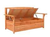 112 * 58 * 84cm Cedar Yard Storage Box With Backrest Armrest Bright Orange Red 68488660