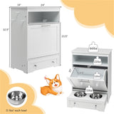 White pet feeding station, pet cabinet 38203390