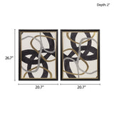 Gold Foil Abstract 2-piece Framed Canvas Wall Art Set B03598857