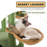 ZNTS Cactus Cat Tree Cat Tower with Sisal Covered Scratching Post, Cozy Condo, Plush Perches and Fluffy 93247813