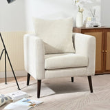 ZNTS Barrel Chair, Chenille Accent Chair, Fabric Armchair Club Chair,Upholstered Arm Chair with Solid W1028P188580