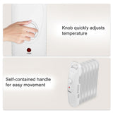Oil Filled Radiator Heater, 600W Portable Electric Space Heater with Adjustable Thermostat, Overheat 42175871