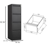 ZNTS 4 Drawer Vertical File Cabinet with Lock,Filing Cabinet, Metal Filing Cabinet for Home Office W1247P173378