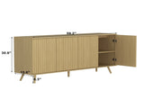 Sideboard Buffet Cabinet with Storage, Long Sideboard Storage Cabinet with 4 Doors, Wood Credenza W409P327407
