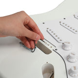 DIY 6 String ST Style Electric Guitar Kits with Mahogany Body, Maple Neck and Accessories White 81230365