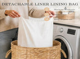 Round Laundry Hamper with Lid, Woven Natural Water Hyacinth Laundry Hamper 81309200