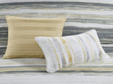 6 Piece Printed Quilt Set with Throw Pillows Yellow Full/Queen B03597635