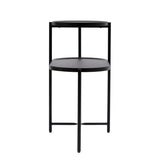 Round Coffee Table with Storage Tray 2 Tier Oval End Tables Wooden Small Side Table for Living Room 92560244