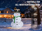 4FT Lighted Snowman and Squirrel Christmas Yard Decorations, Pre-lit Pull Up Snowman with 120 White 37070380