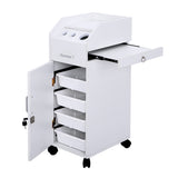 Hair Salon Storage Cart with Wheels & 3 Hair Dryer Holders & 4 Drawers & Lock & 2 Keys, Hairdressing 65337402
