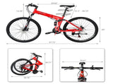 CamPingSurvivals 26in Land Rover Shimano TX30 High Carbon Steel 100kg 21 Speed Red Black Mountain 96171429