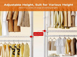 Heavy Duty Closet Garment Rack,3-Tier Adjustable Metal Freestanding Clothes Rack with 2 Rods and 77488951