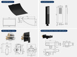 Male NPT Waterfall Shower head with Handheld, Matte Black Bathtub Shower Faucet with High Flow Wall 02156252
