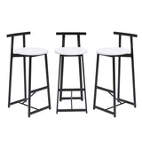 Bar Stools Kitchen Island Bar Chairs Set of 3 Metal Counter Barstools with Backrest for Dining Pub W1757P265183