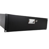 ZNTS 19" 3U Steel Plate DJ Drawer Equipment Cabinet with Keys Black 06087536