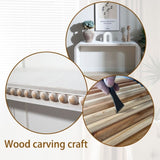 Washed white Console Table, 59in Entryway Table, Curved Waterfall-style Table,Console table with W2729P263653