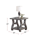 ZNTS End Table With Open Shelf In Sliver SR016392