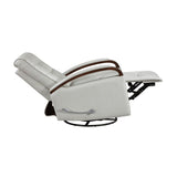 1pc Swivel Gliding Recliner Faux Leather Upholstered Solid Rubberwood Arms Luxurious Living Room B011P329245