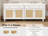 60 Inch Bathroom Vanity with Double Sink , Large Storage Space with 2 Tip-Out Trays / 50396601
