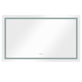 ZNTS 60 in. W x 36 in. H Frameless LED Single Bathroom Vanity Mirror in Polished Crystal 74376911