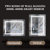 48x36inch LED Bathroom Mirror,3000-6000K Gradient Front and Backlit LED Mirror for Bathroom,3Colors W2091126994