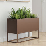 47*18*18 inch Large Mental Rectangular Planter with Shelves and Drainage Holes for Indoor/Outdoor W3077P276898