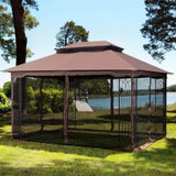 ZNTS 13x10 Outdoor Patio Gazebo Canopy Tent With Ventilated Double Roof And Mosquito net 66182433