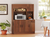 Multifunctional Kitchen Cupboard with Adjustable Shelves, Stemware Rack & Drawer, Anti-Toppling 52937032