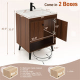 Wooden bathroom cabinet with sink 69154735