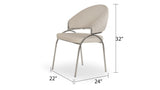 ZNTS Ruby Modern & Contemporary style chair made with Metal & Steel Legs in Beige Color B009P241744