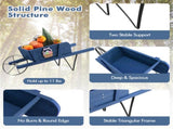 2 In 1 Wheelbarrow PlanterWooden Wagon Planter with 9 Magnetic Accessories for Garden Yard 43009863