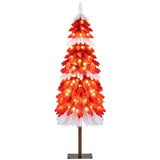 5ft Strawberry Shortcake Christmas Tree - 301 Branch Tips, 100 Warm White LEDs, RedWhiteBrowm 67377274