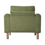 Oversized Accent Chair, Upholstered Living Room Chairs Single Sofa Chair with Walnut Legs, Curved N765P189679N