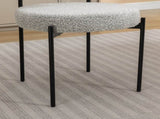 Burbank Modern Round Boucle Dining Chairs, Set of 2, Black White T2574P180243