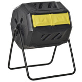 Tumbling Compost Bin Outdoor 360&deg Dual Chamber Rotating Composter 43 Gallon, Yellow W2225142616