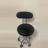 Give Corn kernel leather cover,Round Shape Adjustable Salon Stool with Back and Line Black 74315953