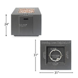 33" Outdoor Iron Square Propane Fire Pit, Tank Inside, Brushed Brown - 50,000 BTU 62837.00BRN-50K