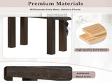 TREXM Rustic Minimalist Console Table with Hidden Drawer, Side Power Outlet,Wood Entryway Table for N715P361518P