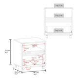 Natural Oak Nightstand with a Drawer and Open Storage B062P290236