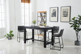 ZNTS Bronco Antique Wood Finished Counter Height Dining Set: Table and Four Gray Chairs T2574P194595