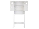 Double Door Fork Toilet Cabinet White 62734971