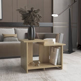 Weman 23.6" W Coffee Table with Open Shelf Living Room, Home Office Storage Light Oak B200P253737