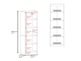 Tall Bookcase 71" H with 2 Doors, Five Interior Shelves, Natural Oak/White B097P480465