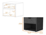 Light Gray Elegant Drawer Nightstand B062P175059