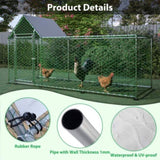 10x3FT Metal Chicken Coop Run Backyard Hen House Poultry Habitat Cage w/Cover W2505P151984