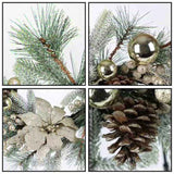 Christmas Wreath 20 Inch Christmas Door Decorations Wreath with Warm Lights 04301211